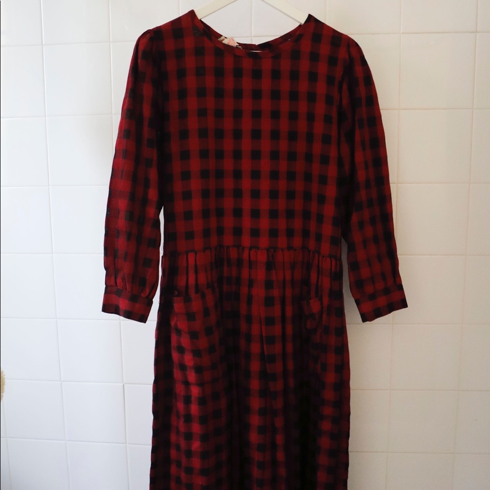 Putumayo Red and Black Gingham Dress